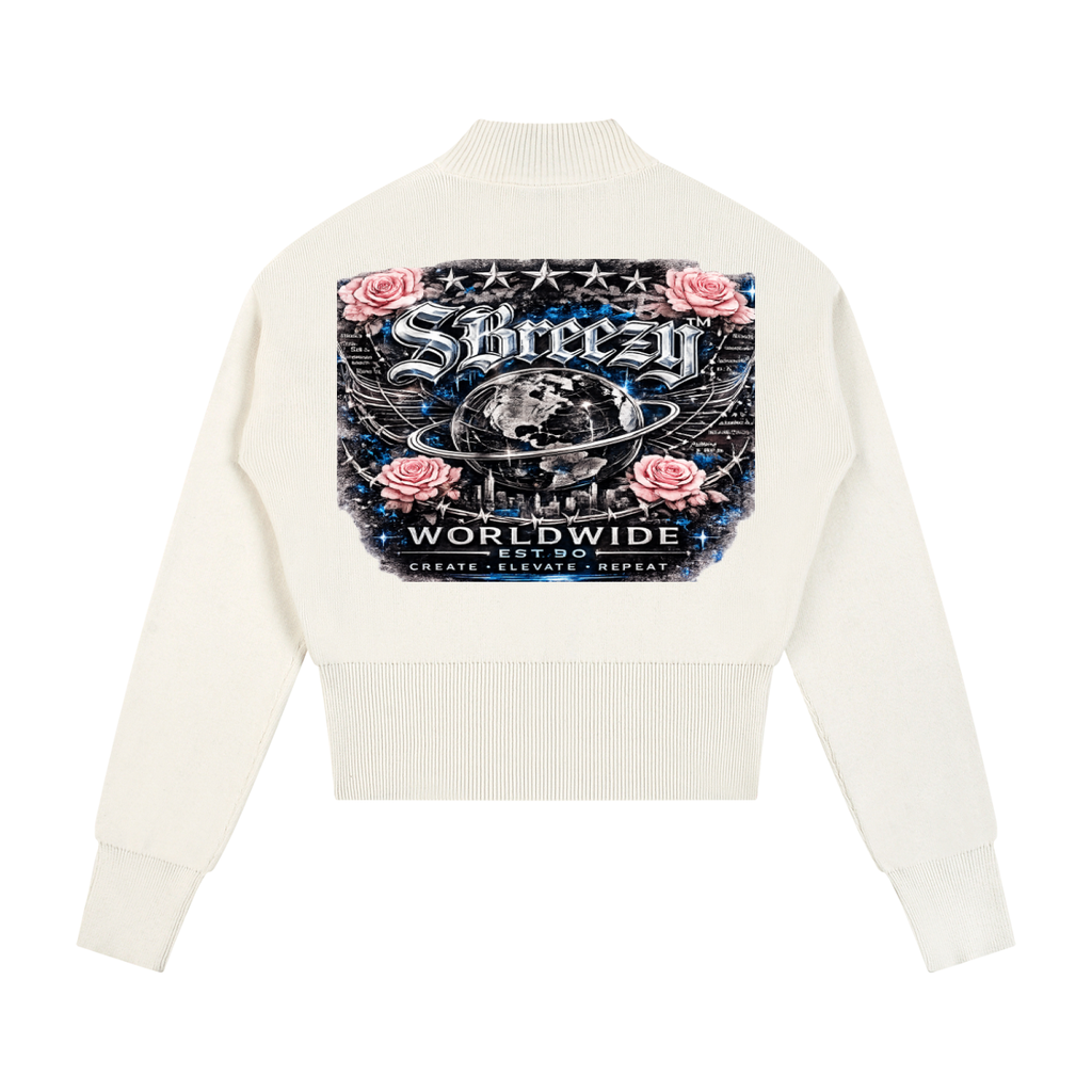 Sbreezy Women’s Mock Neck Zip Up Cardigan