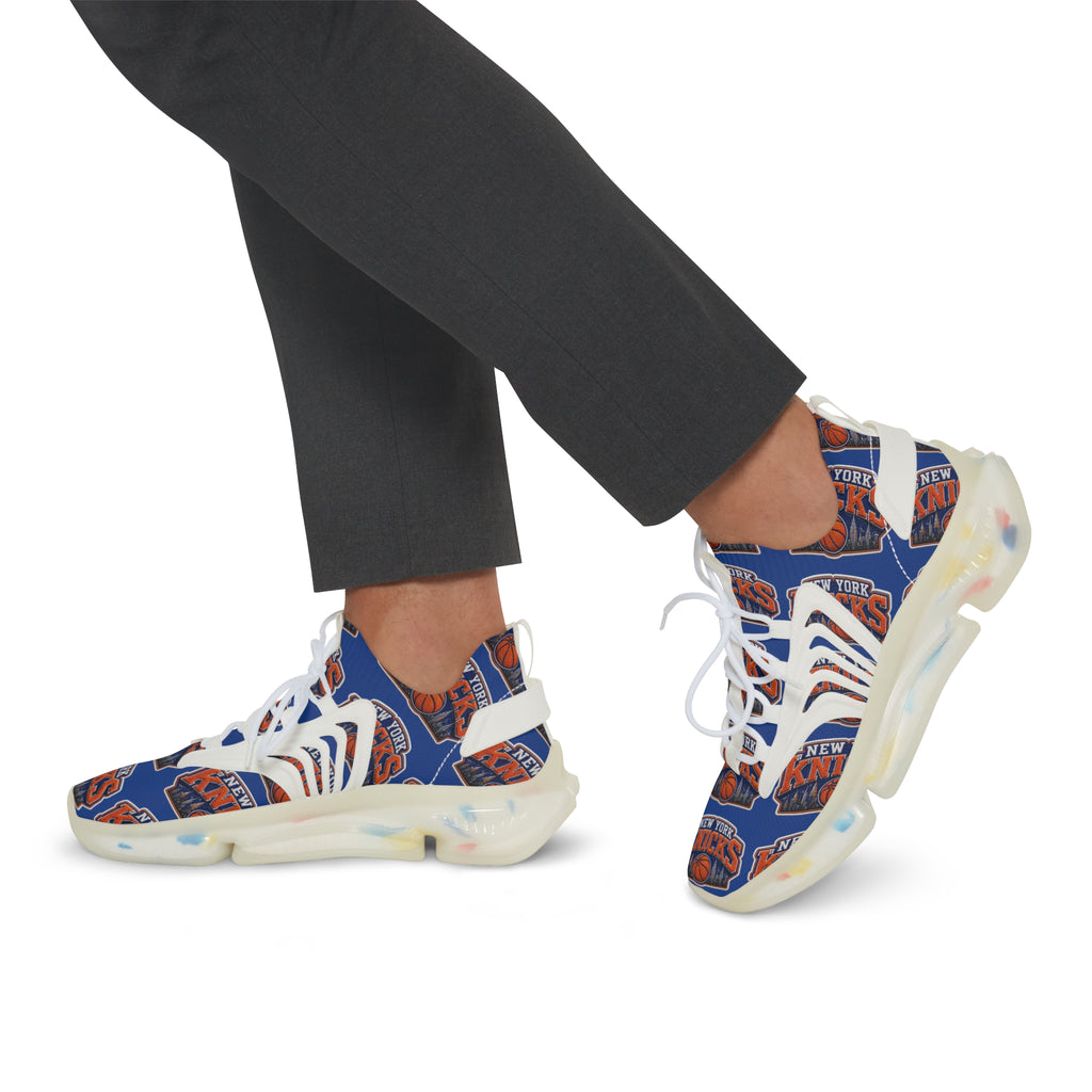 Knicks Basketball Mesh Sneakers — Men's Team Logo Athletic Shoes