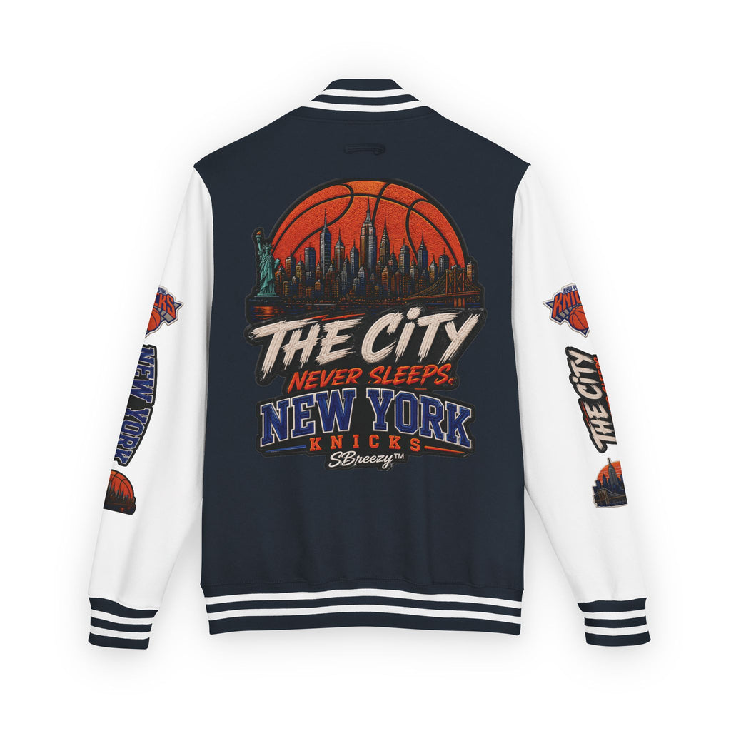 Letterman Jacket — 'The City Never Sleeps' New York Knicks Varsity Jacket