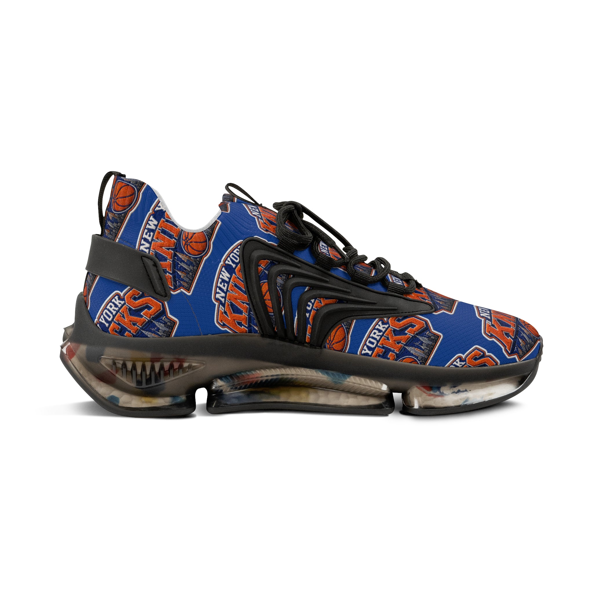 Knicks Basketball Mesh Sneakers — Men's Team Logo Athletic Shoes