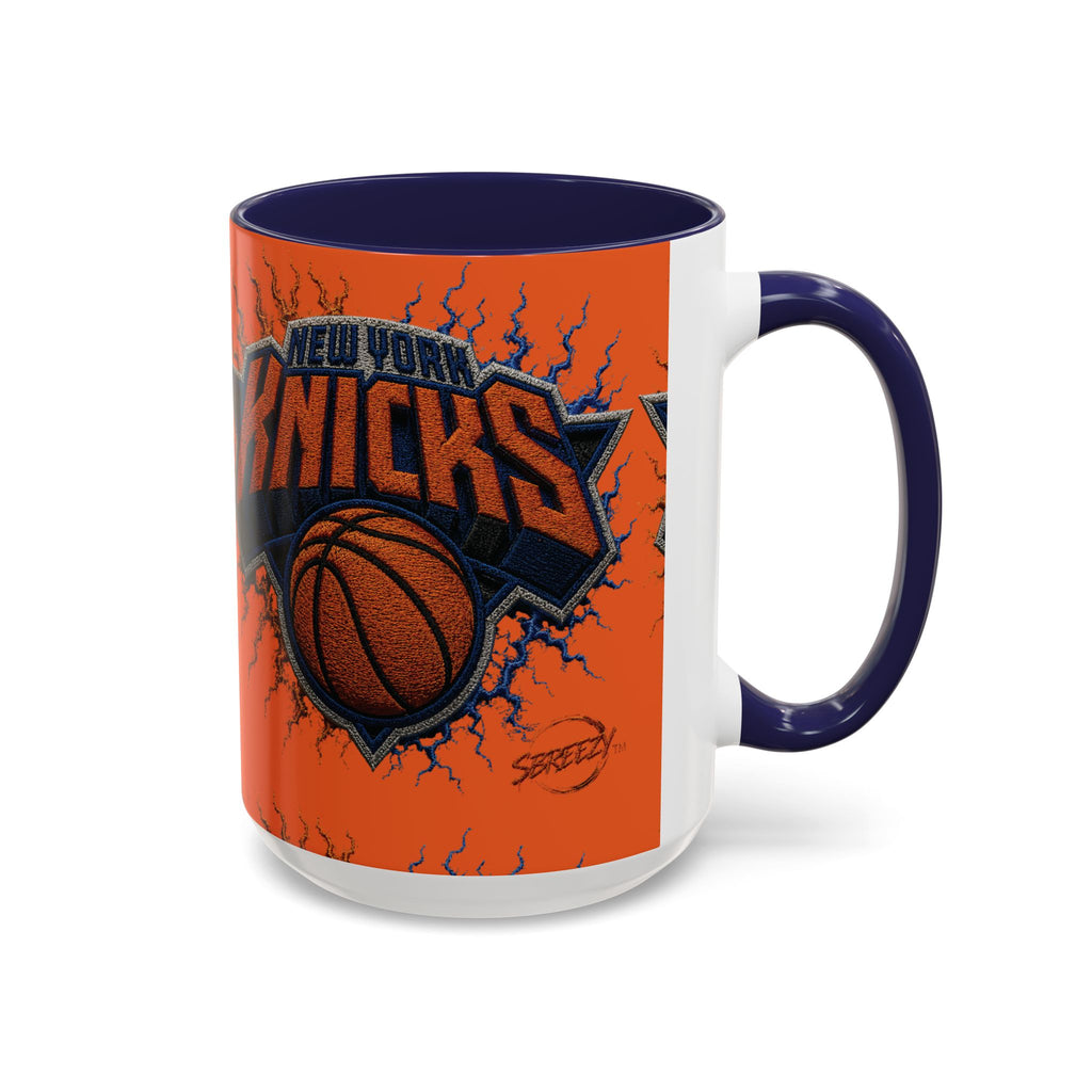 New York Knicks Basketball Accent Coffee Mug — 11/15oz Orange & Black
