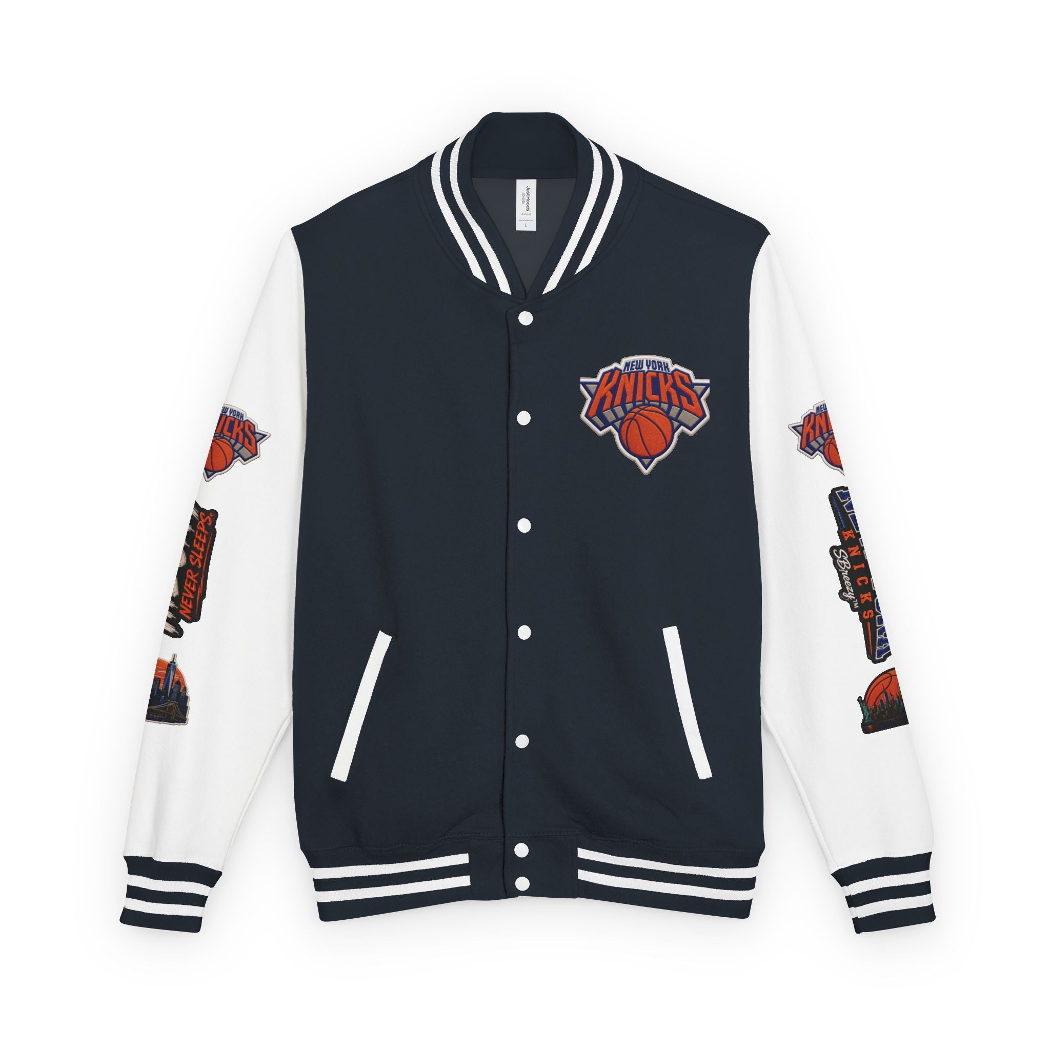Letterman Jacket — 'The City Never Sleeps' New York Knicks Varsity Jacket