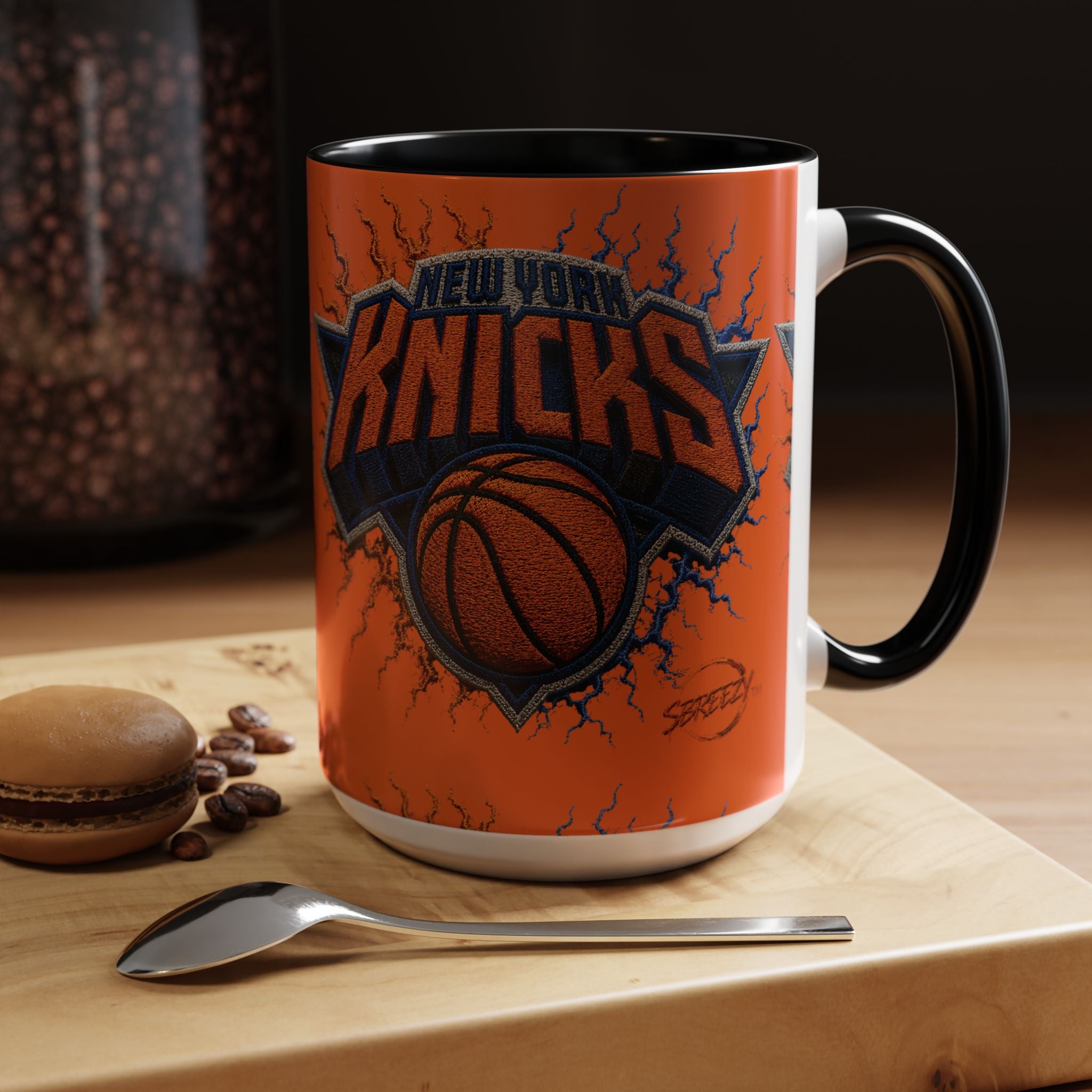 New York Knicks Basketball Accent Coffee Mug — 11/15oz Orange & Black