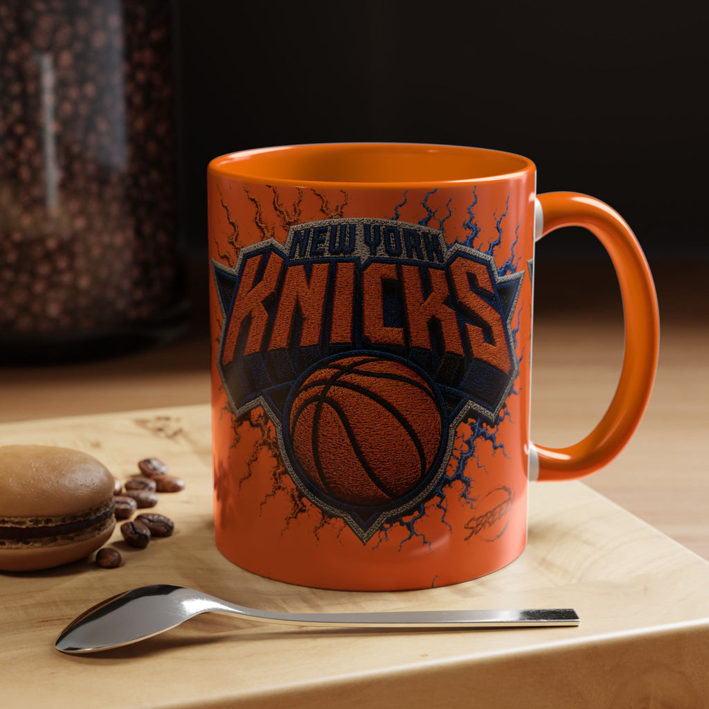 New York Knicks Basketball Accent Coffee Mug — 11/15oz Orange & Black