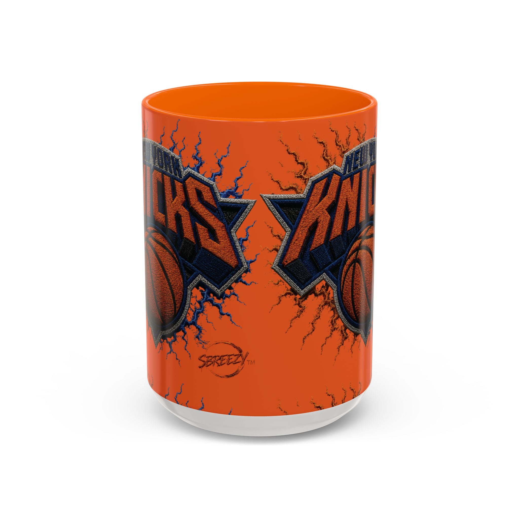 New York Knicks Basketball Accent Coffee Mug — 11/15oz Orange & Black