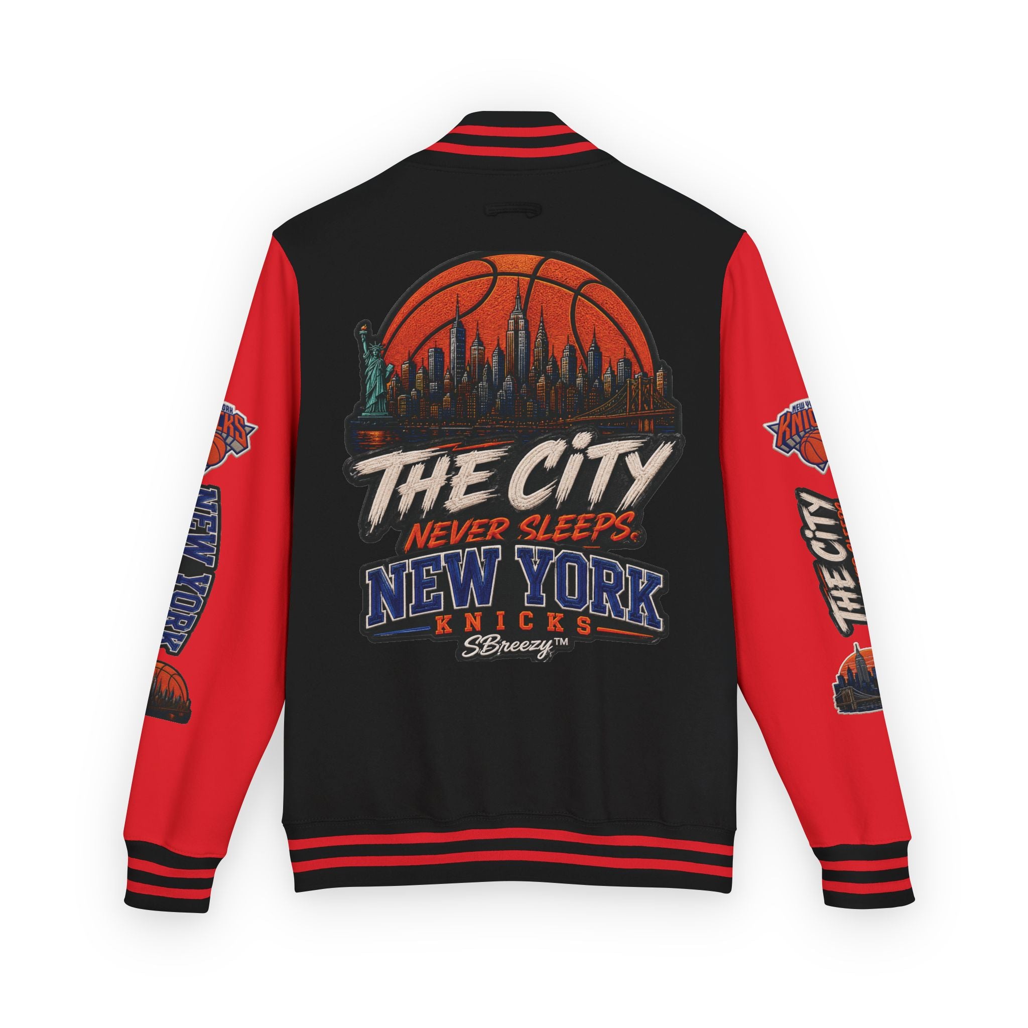 Letterman Jacket — 'The City Never Sleeps' New York Knicks Varsity Jacket