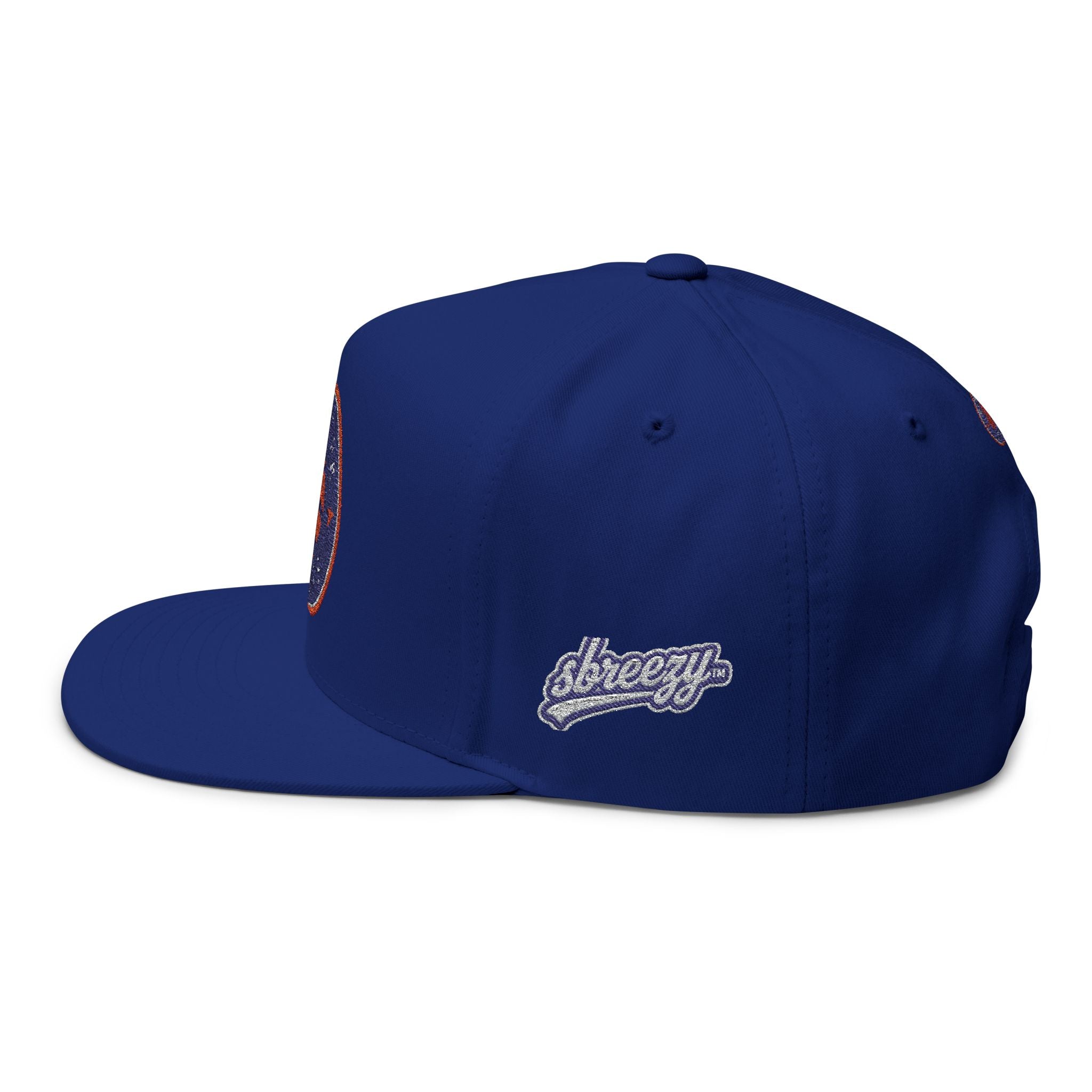 Embroidered Flat Bill Cap — New York Knicks Basketball Logo Snapback