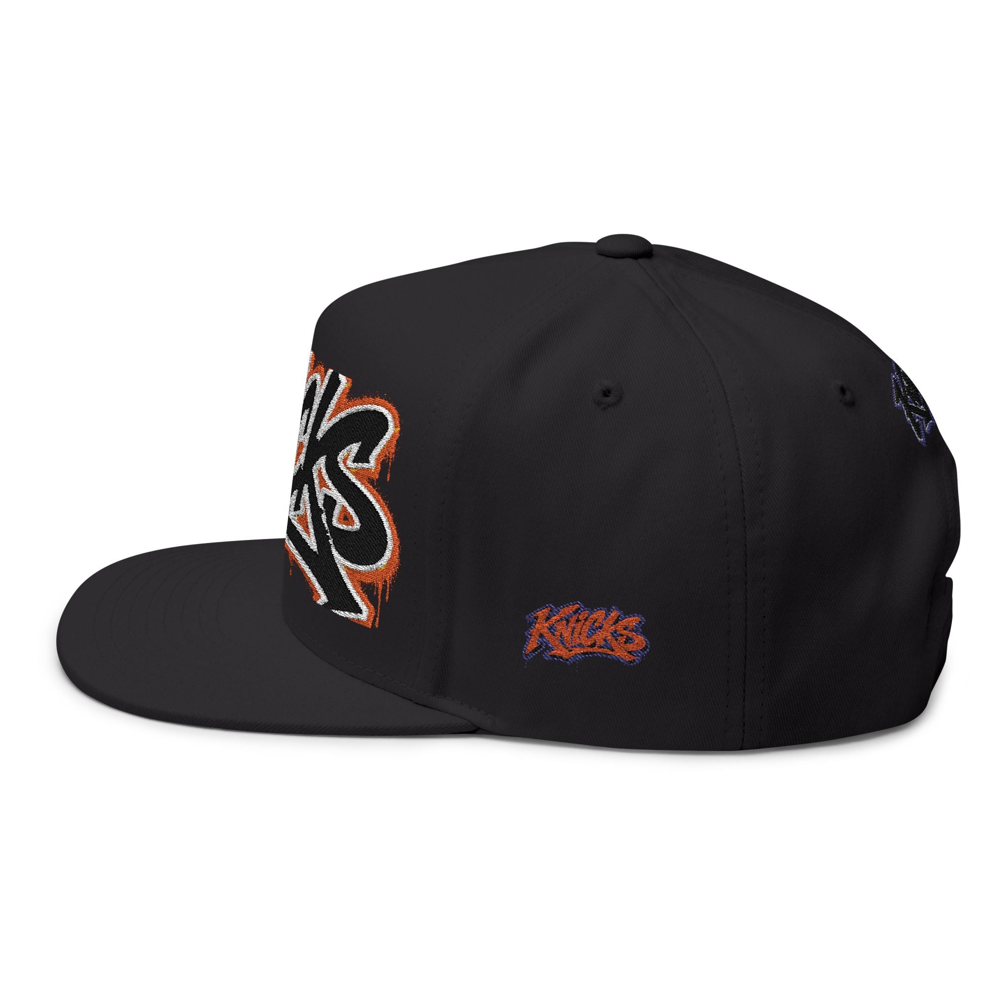 Knicks Embroidered Flat Bill Cap — Streetwear Snapback Hat