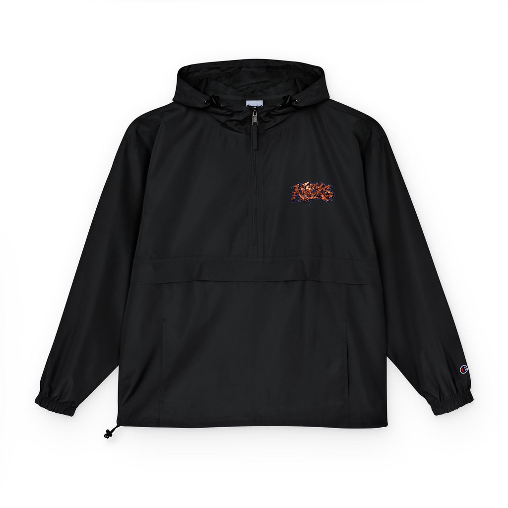 Knicks Jacket — Champion Packable Windbreaker with Orange Floral Logo