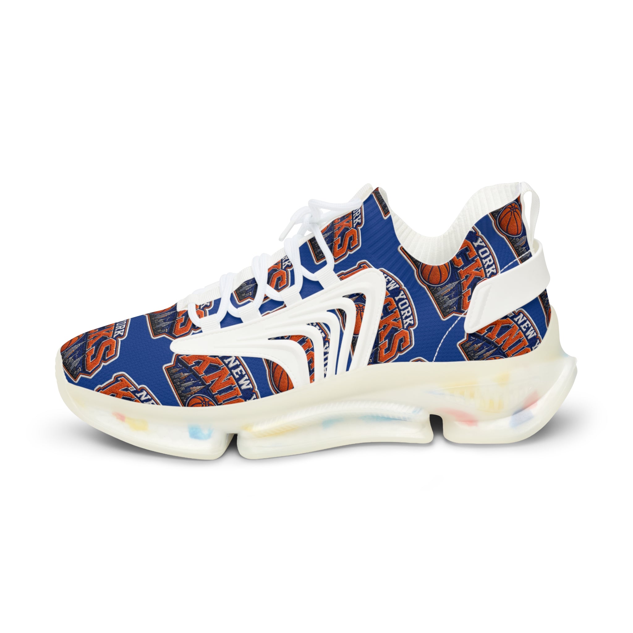 Knicks Basketball Mesh Sneakers — Men's Team Logo Athletic Shoes