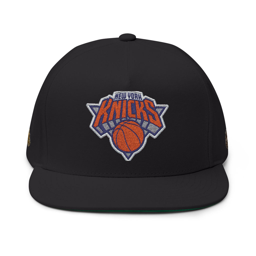 New York Knicks Embroidered Flat Bill Cap — NBA Basketball Snapback