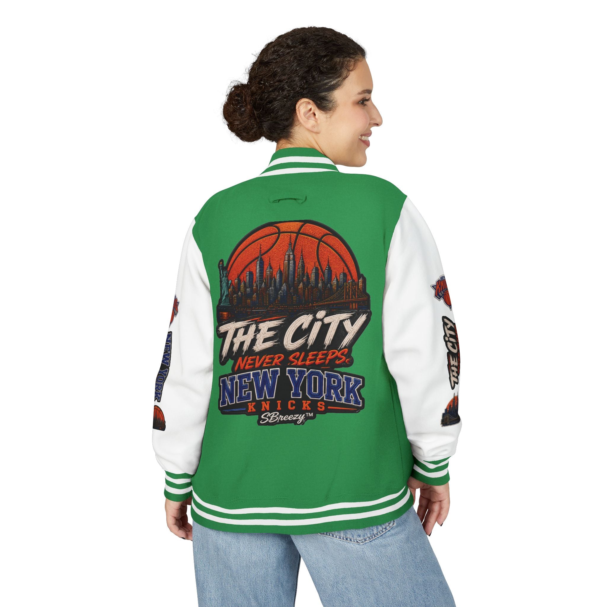 Letterman Jacket — 'The City Never Sleeps' New York Knicks Varsity Jacket