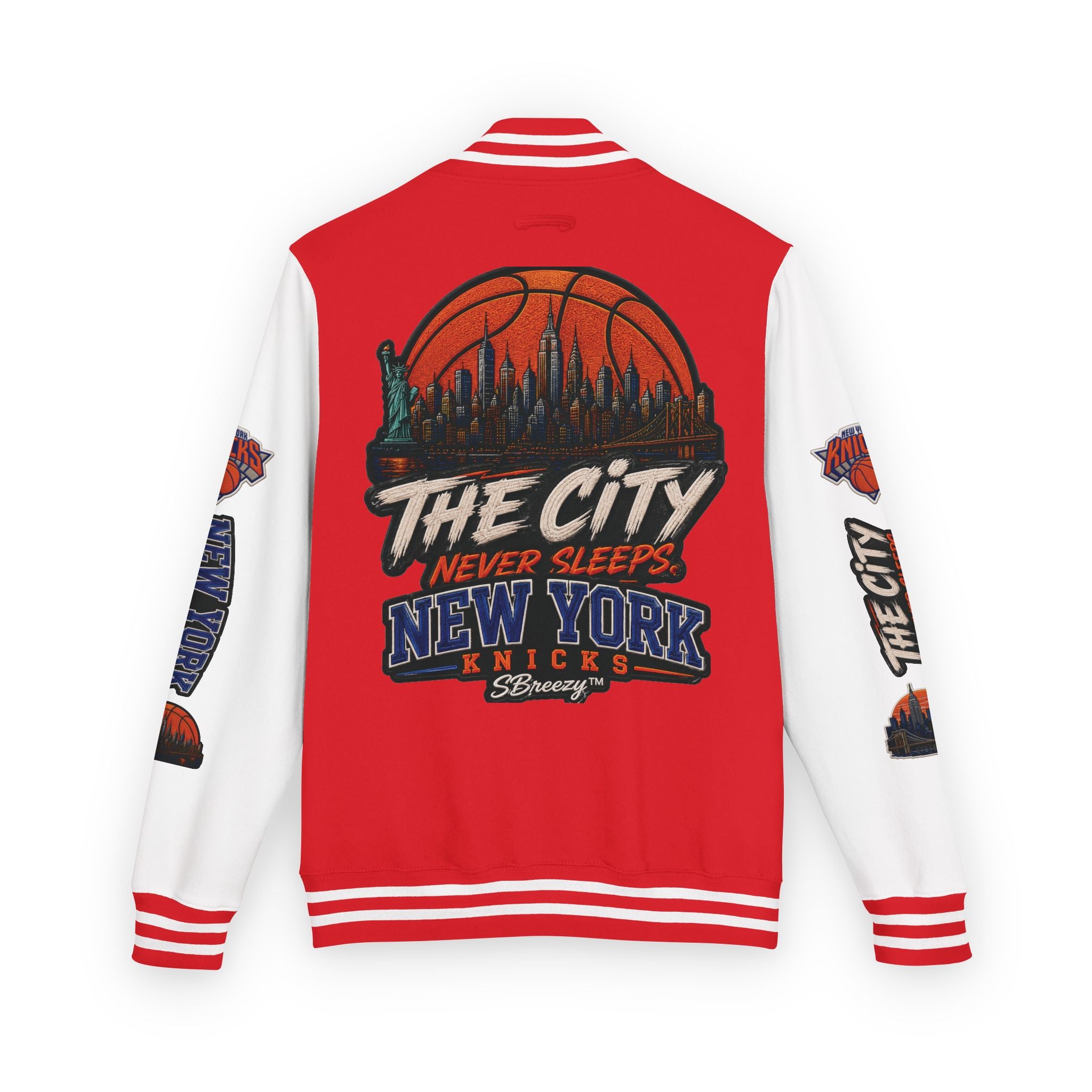 Letterman Jacket — 'The City Never Sleeps' New York Knicks Varsity Jacket