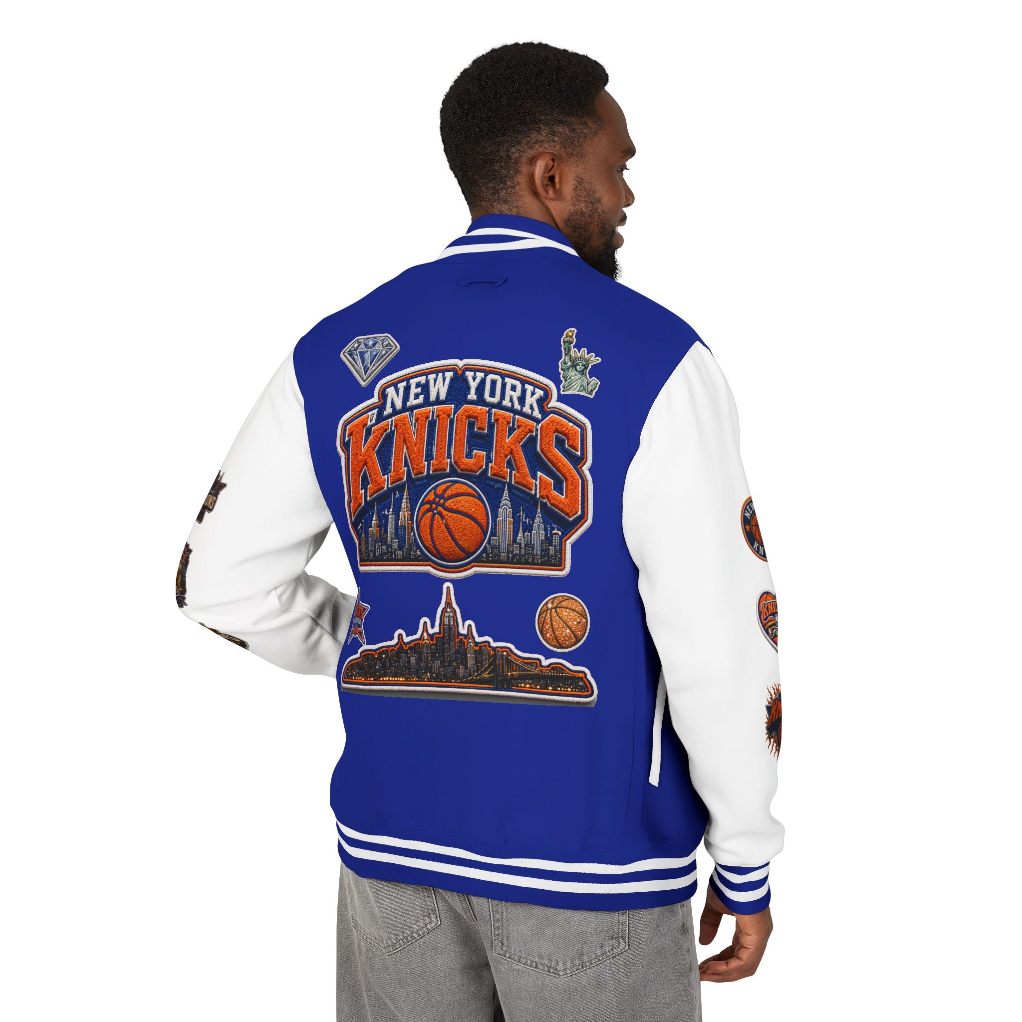 Knicks Patch Letterman Jacket — New York Basketball Varsity Jacket