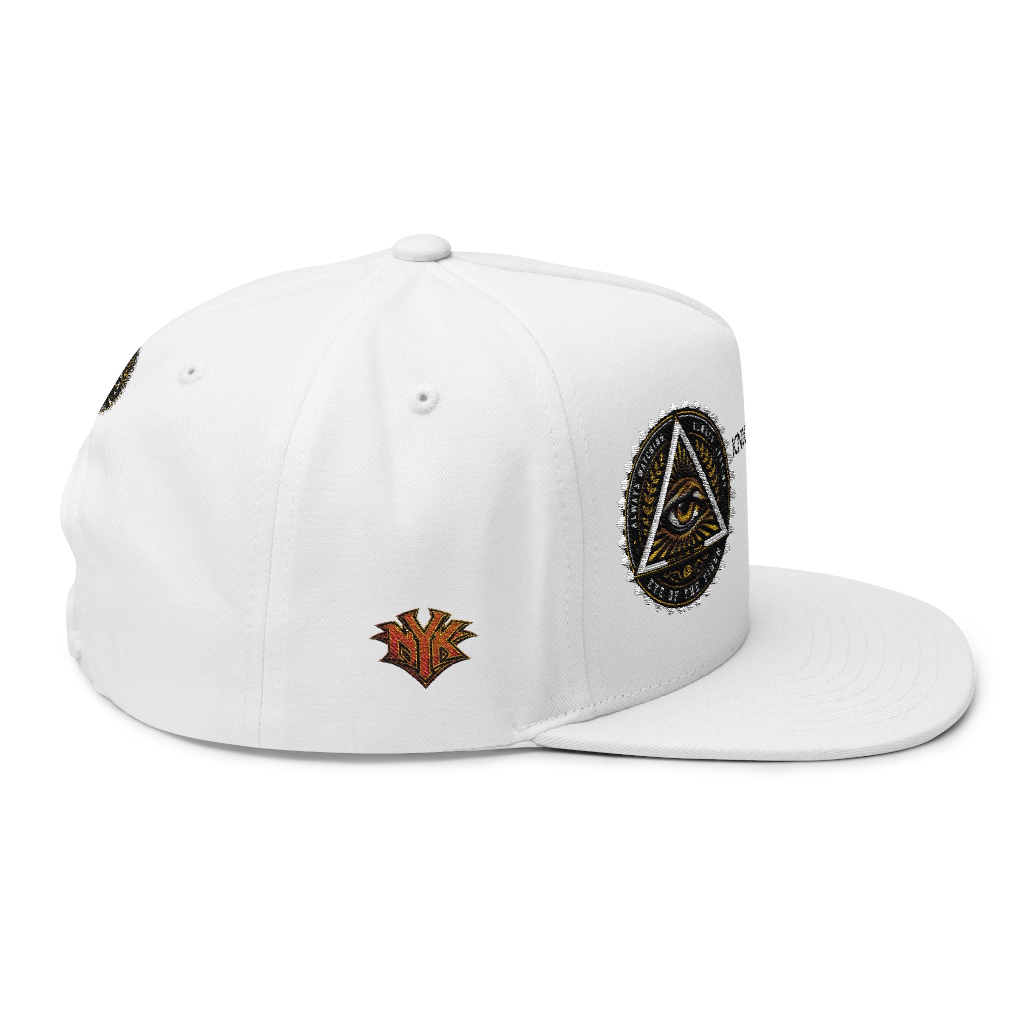 All-Seeing Eye Embroidered Flat Bill Cap — "KNICKS LIFE" Streetwear Snapback