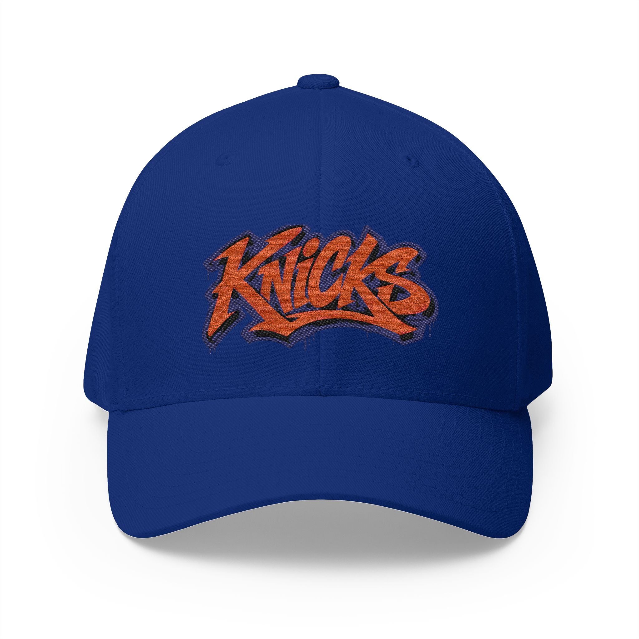 Knicks Graffiti Embroidered Cap — White Structured Baseball Hat