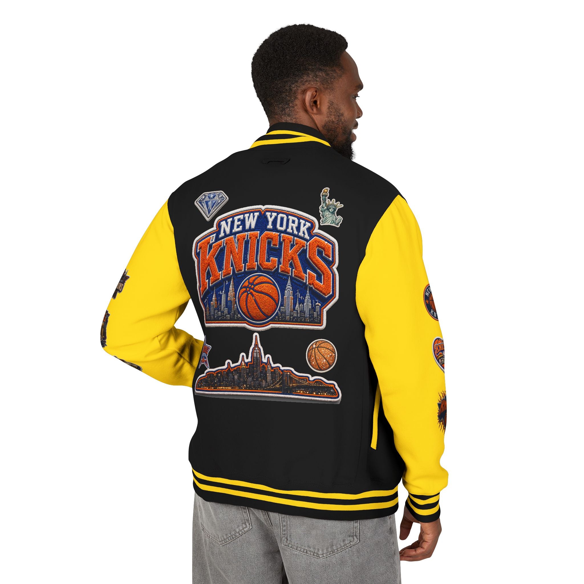 Knicks Patch Letterman Jacket — New York Basketball Varsity Jacket
