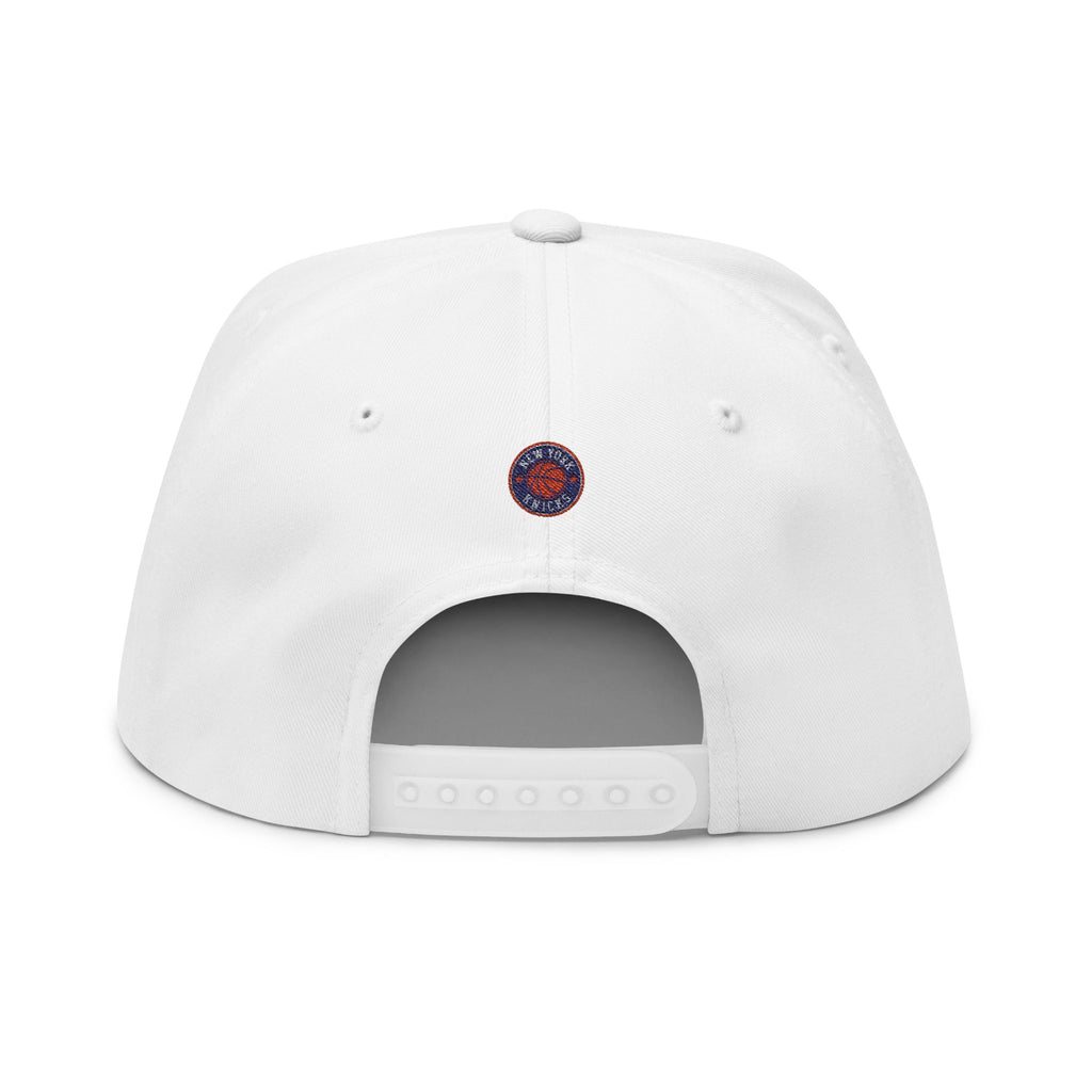 Embroidered Flat Bill Cap — New York Knicks Basketball Logo Snapback