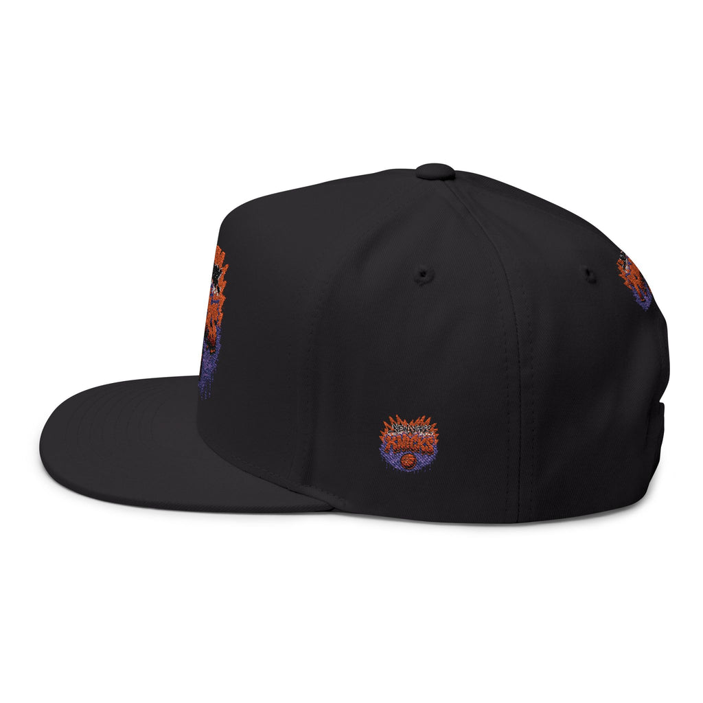 Flat Bill Cap — Embroidered New York Knicks Graffiti Logo