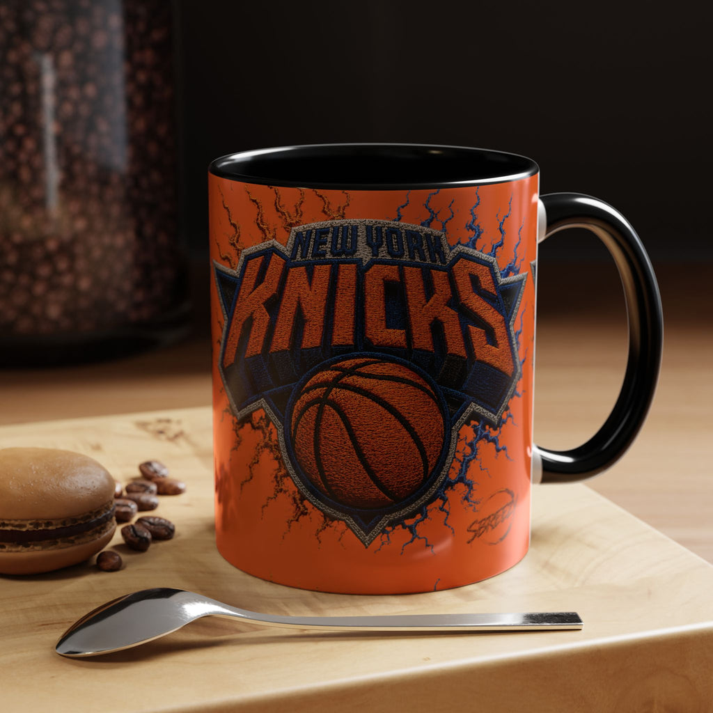New York Knicks Basketball Accent Coffee Mug — 11/15oz Orange & Black