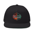 Embroidered Flat Bill Cap — Vintage Split Shield Logo Snapback