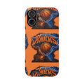 New York Knicks Card Holder Phone Case — Orange Team Logo Wallet Case