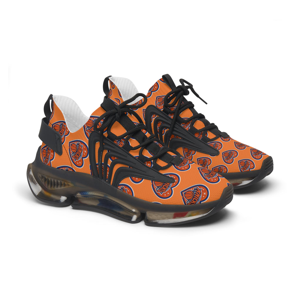 Orange Heart Logo Mesh Sneakers — Women’s Sporty Knicks-Inspired Trainers