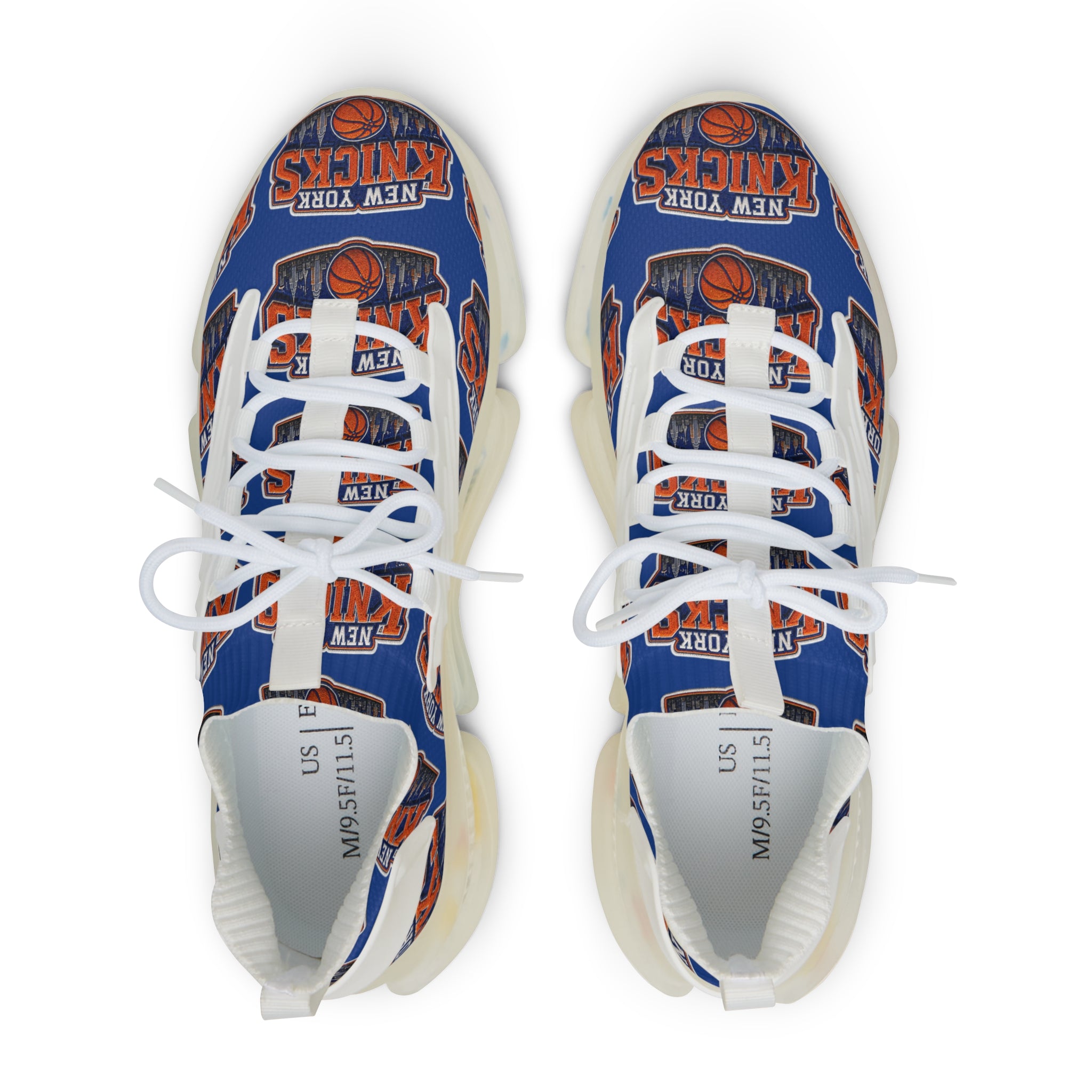 Knicks Basketball Mesh Sneakers — Men's Team Logo Athletic Shoes