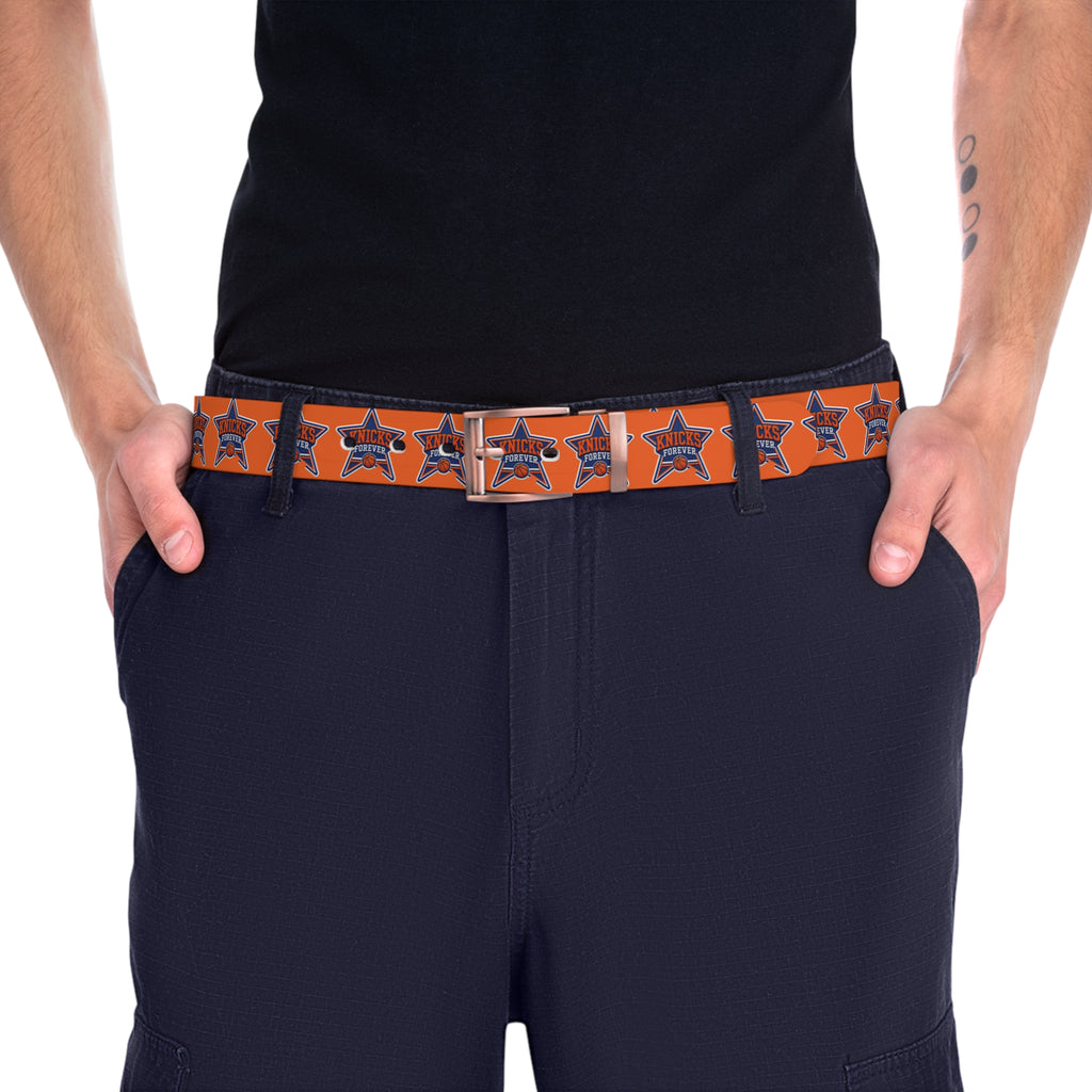 Knicks Sheriff Star Belt — Western Orange Badge Pattern Belt