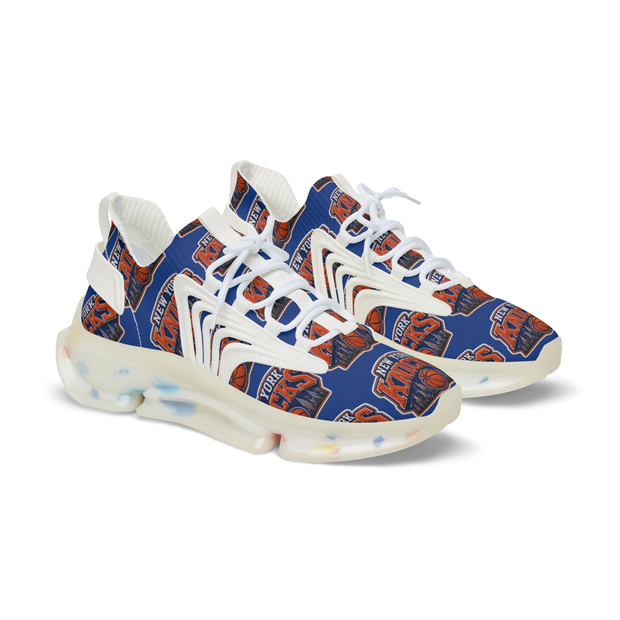Knicks Basketball Mesh Sneakers — Men's Team Logo Athletic Shoes