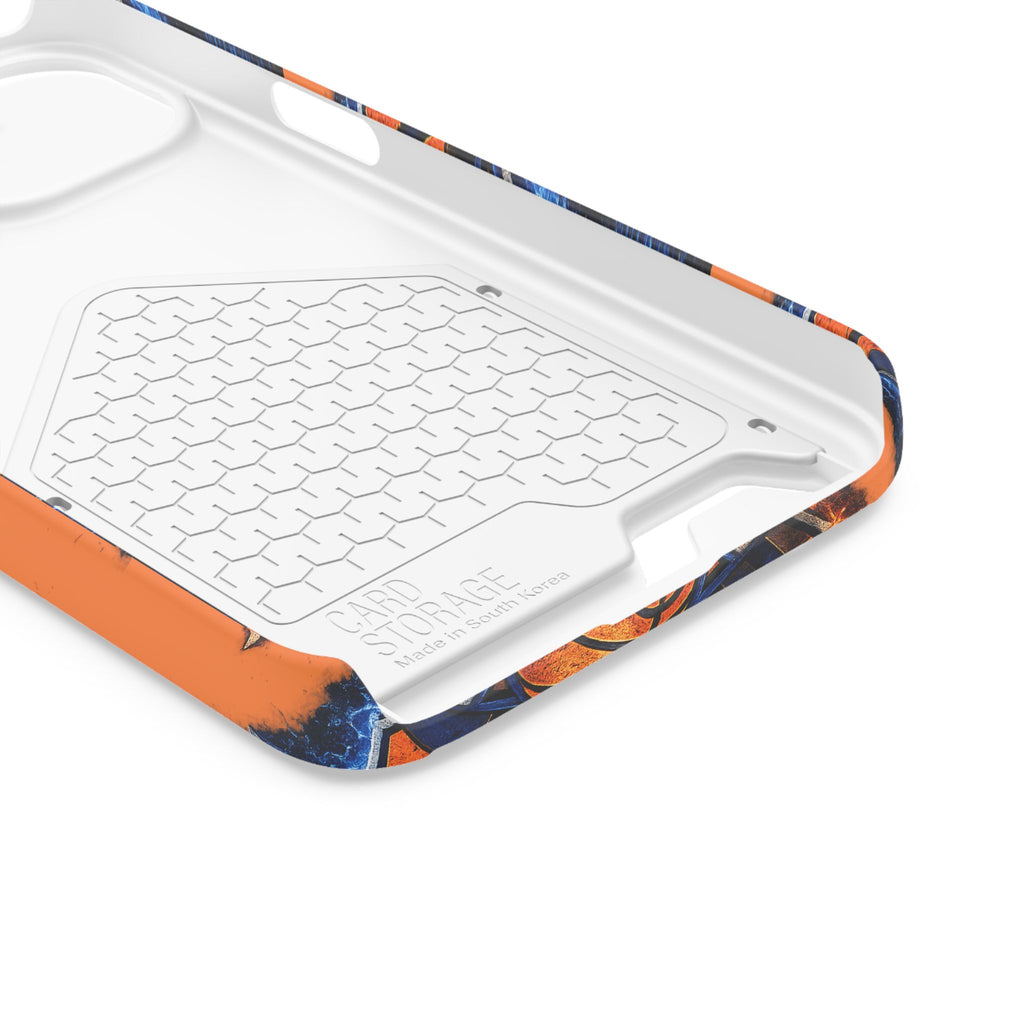 New York Knicks Card Holder Phone Case — Orange Team Logo Wallet Case