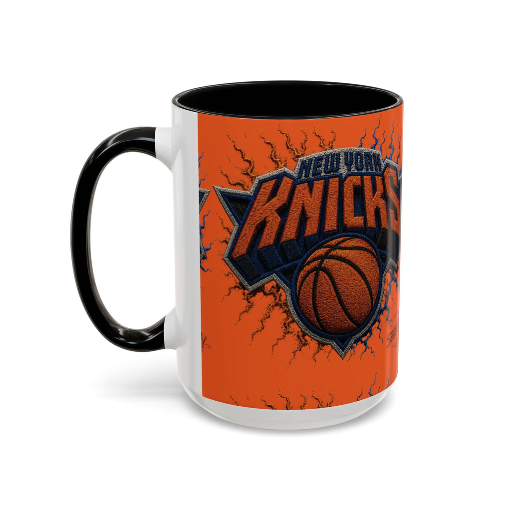 New York Knicks Basketball Accent Coffee Mug — 11/15oz Orange & Black
