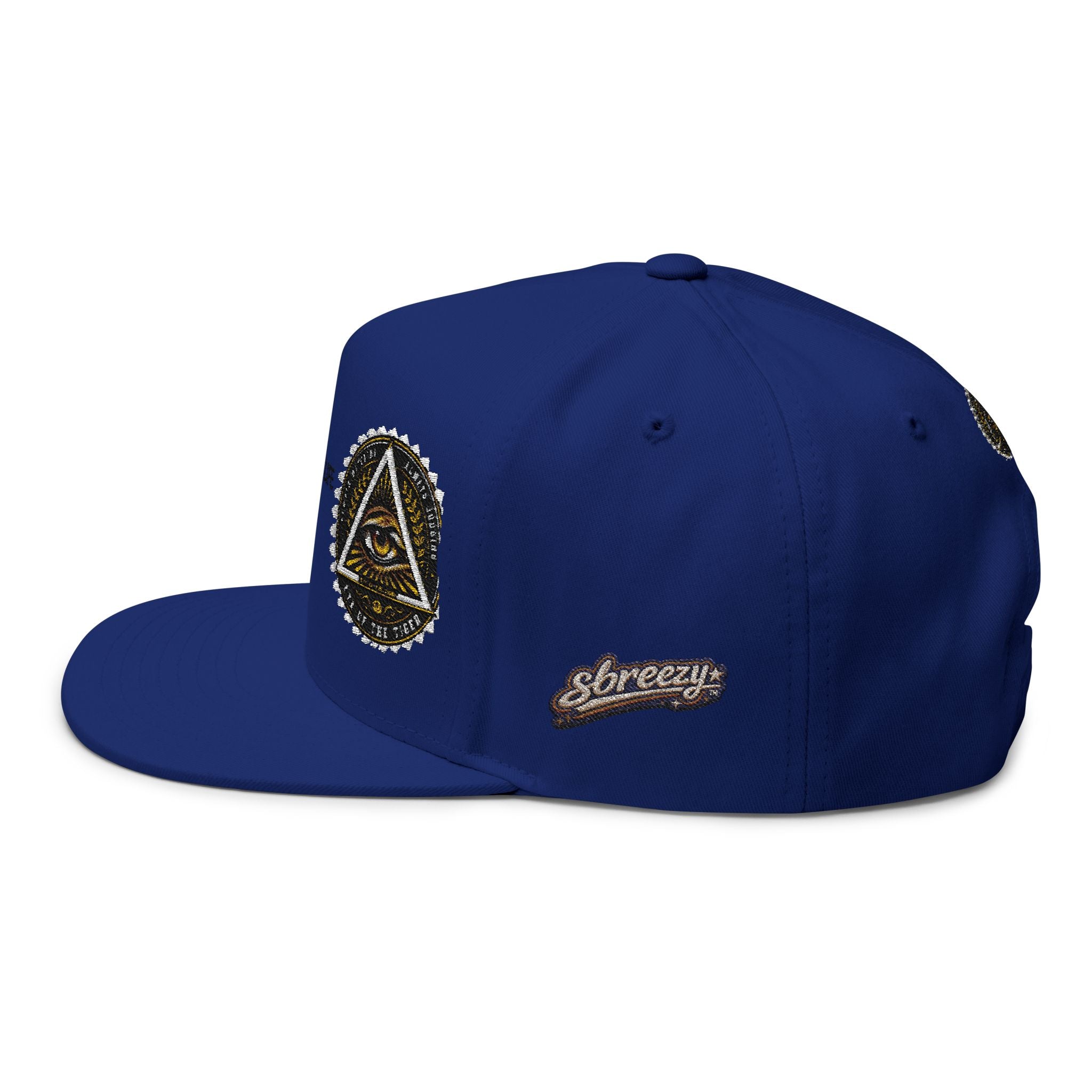 All-Seeing Eye Embroidered Flat Bill Cap — "KNICKS LIFE" Streetwear Snapback
