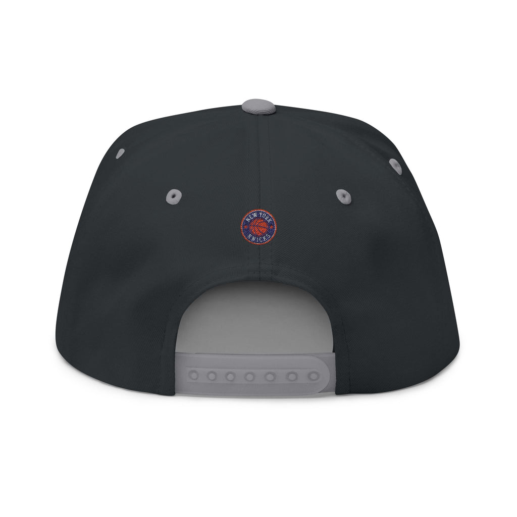 Embroidered Flat Bill Cap — New York Knicks Basketball Logo Snapback