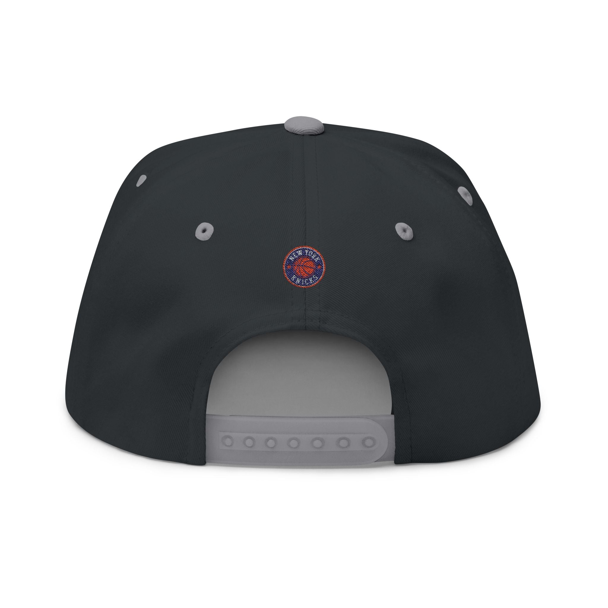 Embroidered Flat Bill Cap — New York Knicks Basketball Logo Snapback