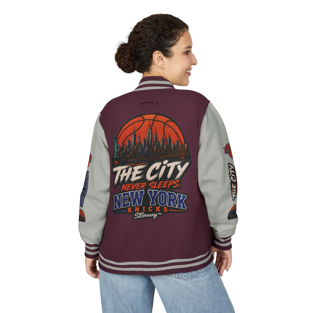 Letterman Jacket — 'The City Never Sleeps' New York Knicks Varsity Jacket