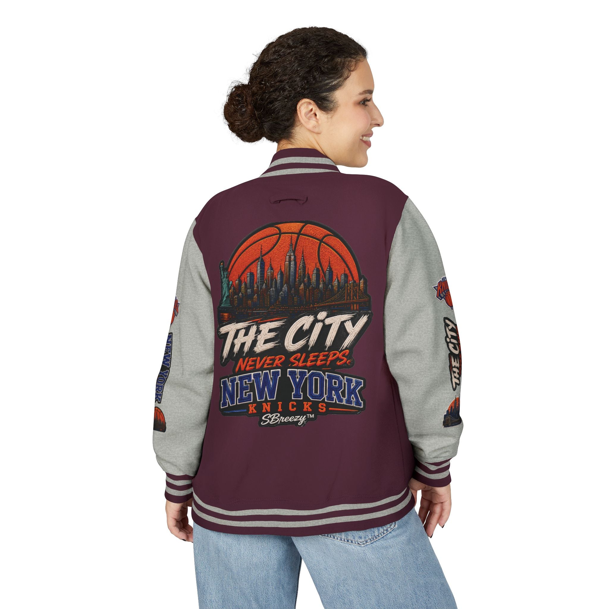 Letterman Jacket — 'The City Never Sleeps' New York Knicks Varsity Jacket