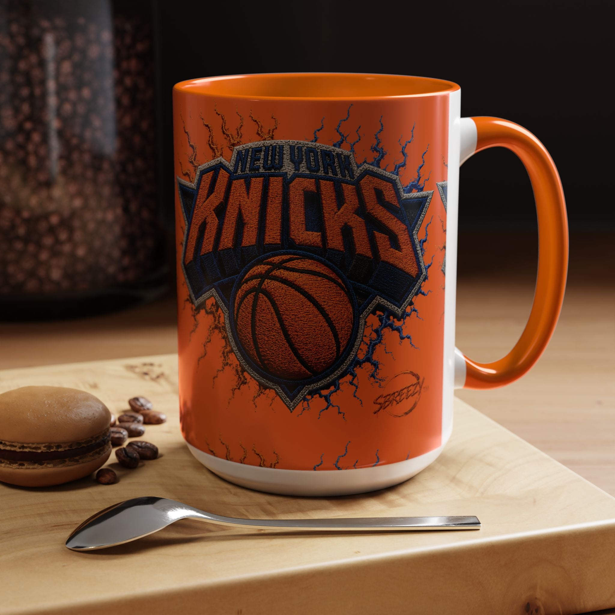 New York Knicks Basketball Accent Coffee Mug — 11/15oz Orange & Black