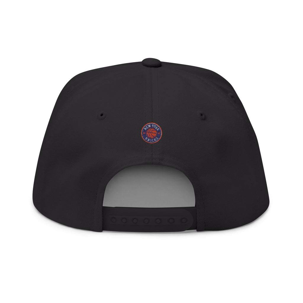 Embroidered Flat Bill Cap — New York Knicks Basketball Logo Snapback