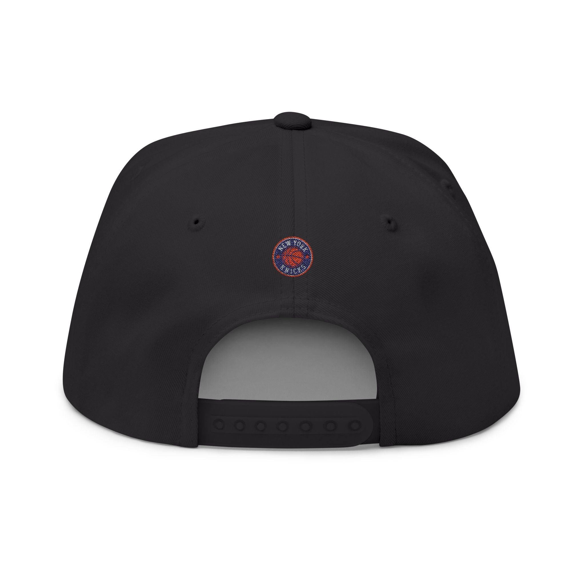 Embroidered Flat Bill Cap — New York Knicks Basketball Logo Snapback