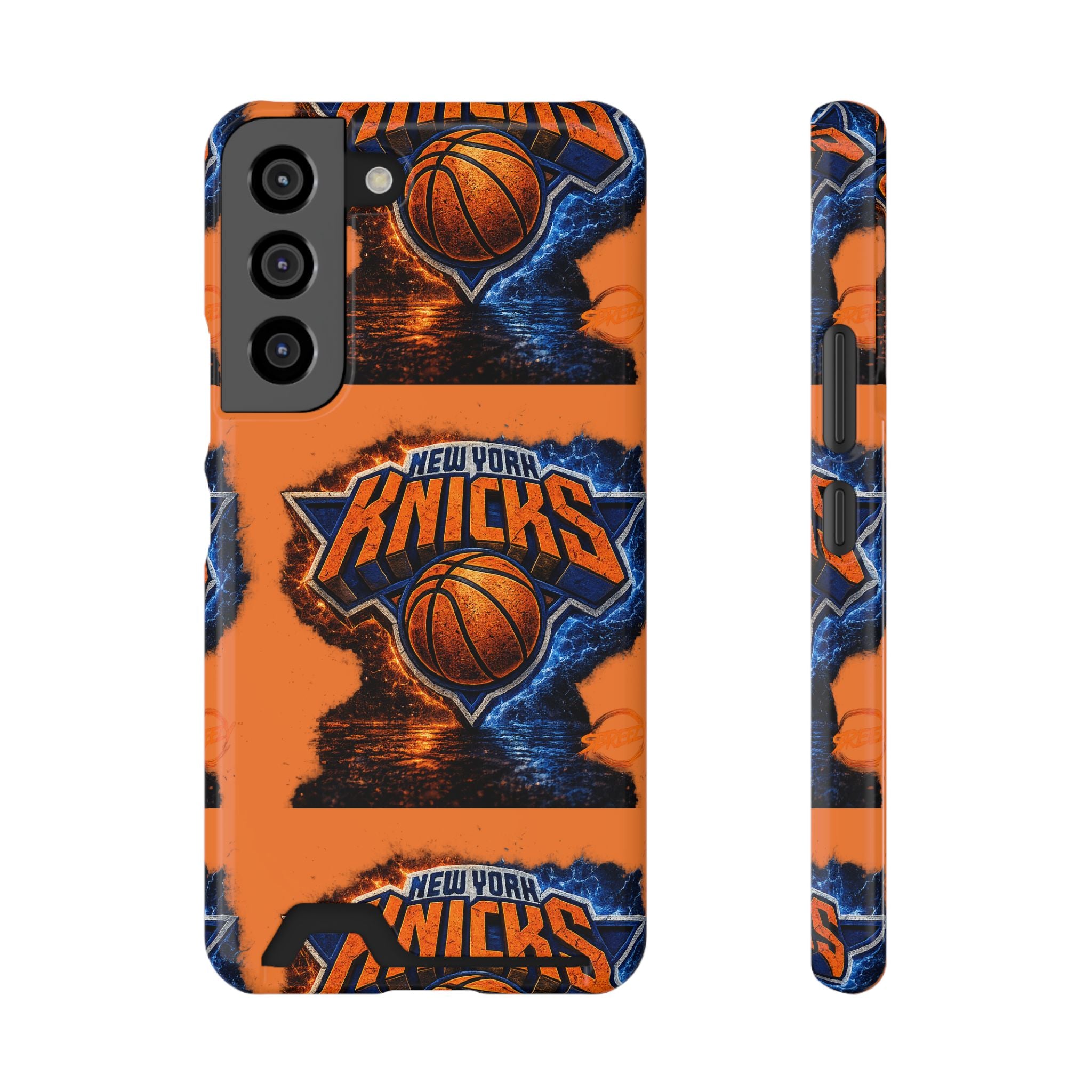 New York Knicks Card Holder Phone Case — Orange Team Logo Wallet Case