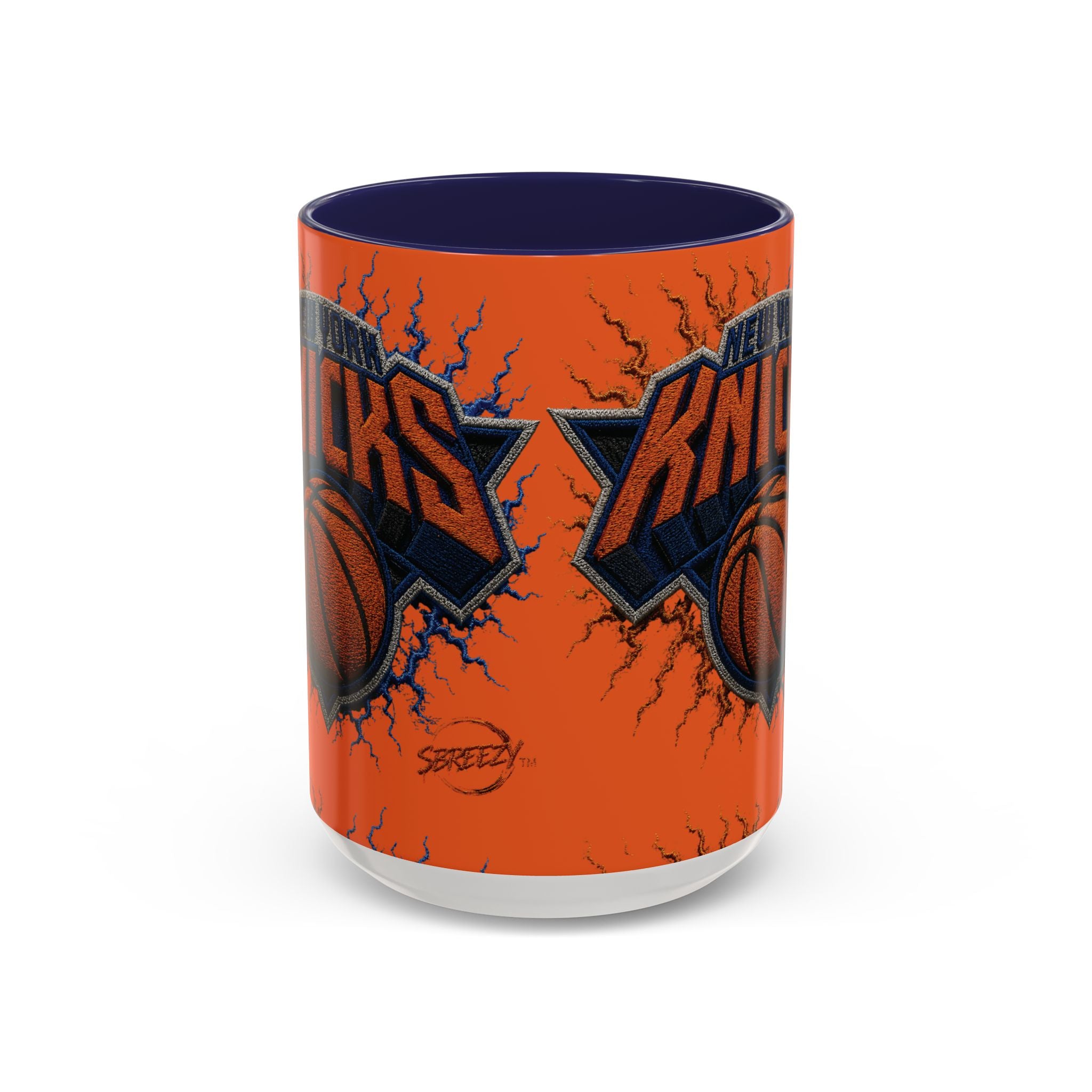 New York Knicks Basketball Accent Coffee Mug — 11/15oz Orange & Black