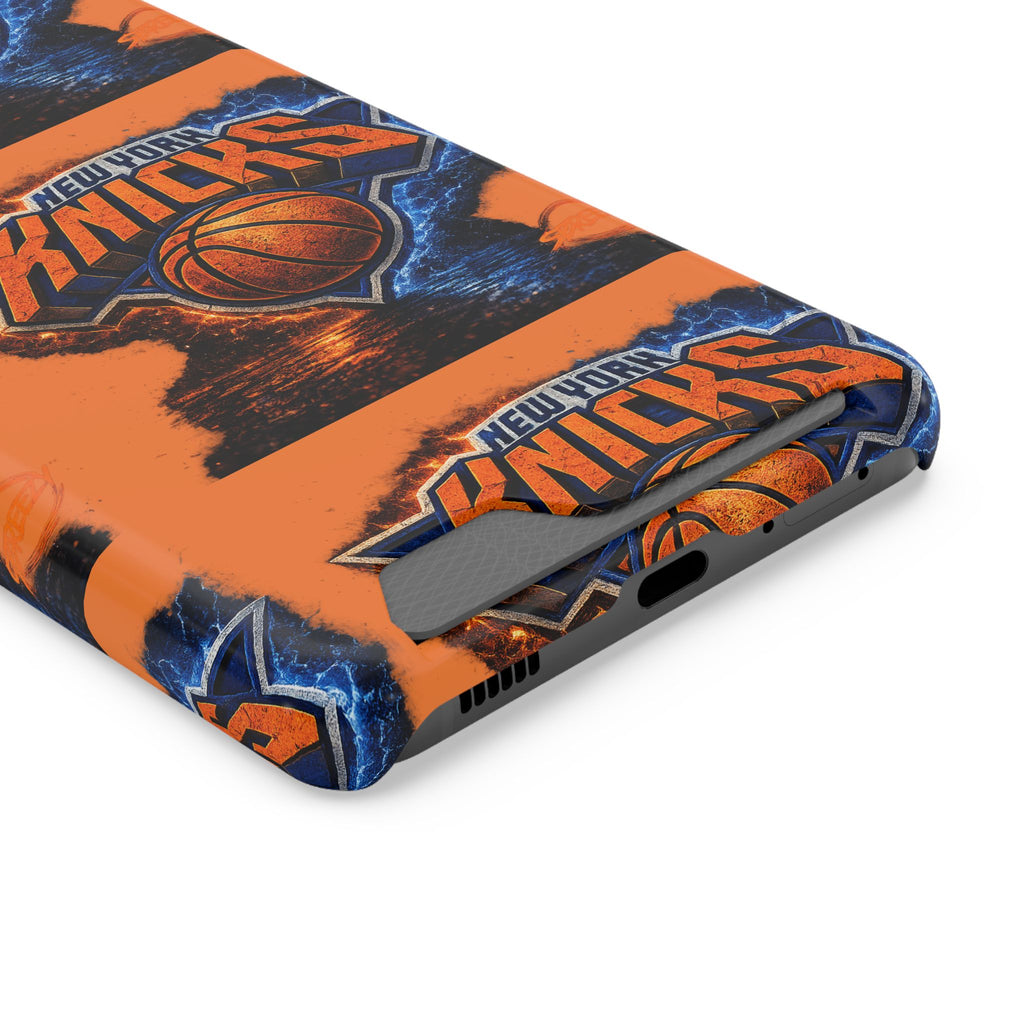 New York Knicks Card Holder Phone Case — Orange Team Logo Wallet Case
