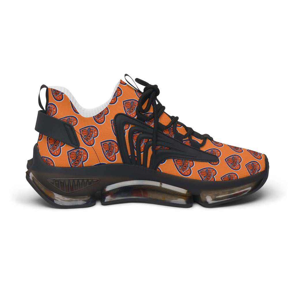 Orange Heart Logo Mesh Sneakers — Women’s Sporty Knicks-Inspired Trainers