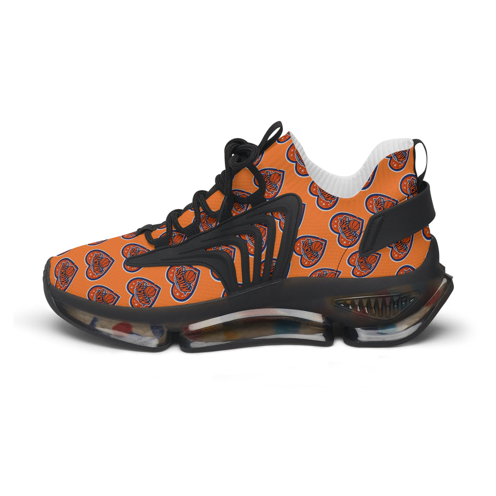 Orange Heart Logo Mesh Sneakers — Women’s Sporty Knicks-Inspired Trainers