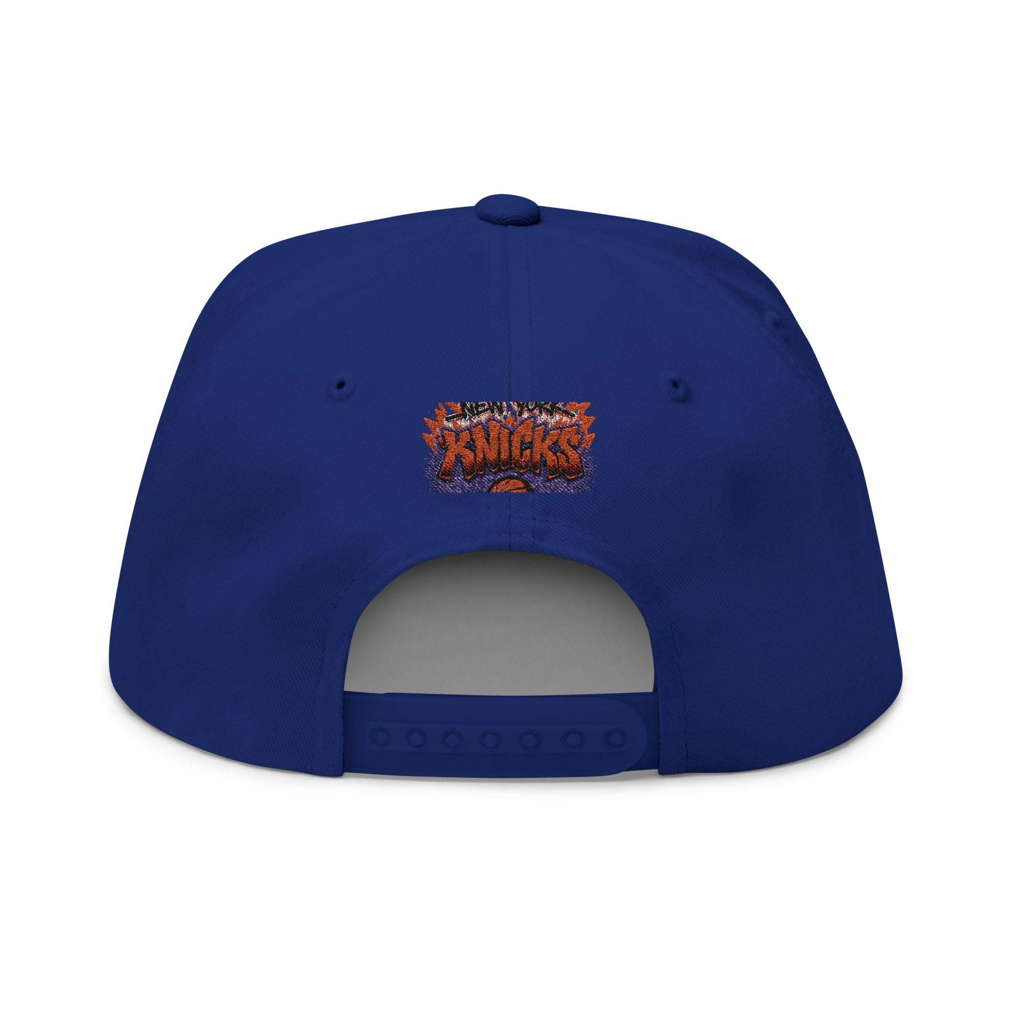Flat Bill Cap — Embroidered New York Knicks Graffiti Logo