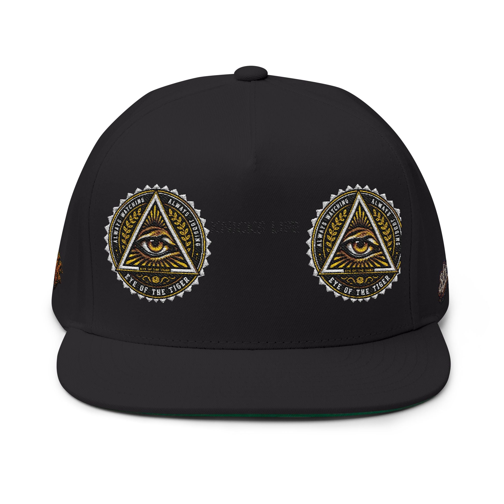 All-Seeing Eye Embroidered Flat Bill Cap — "KNICKS LIFE" Streetwear Snapback