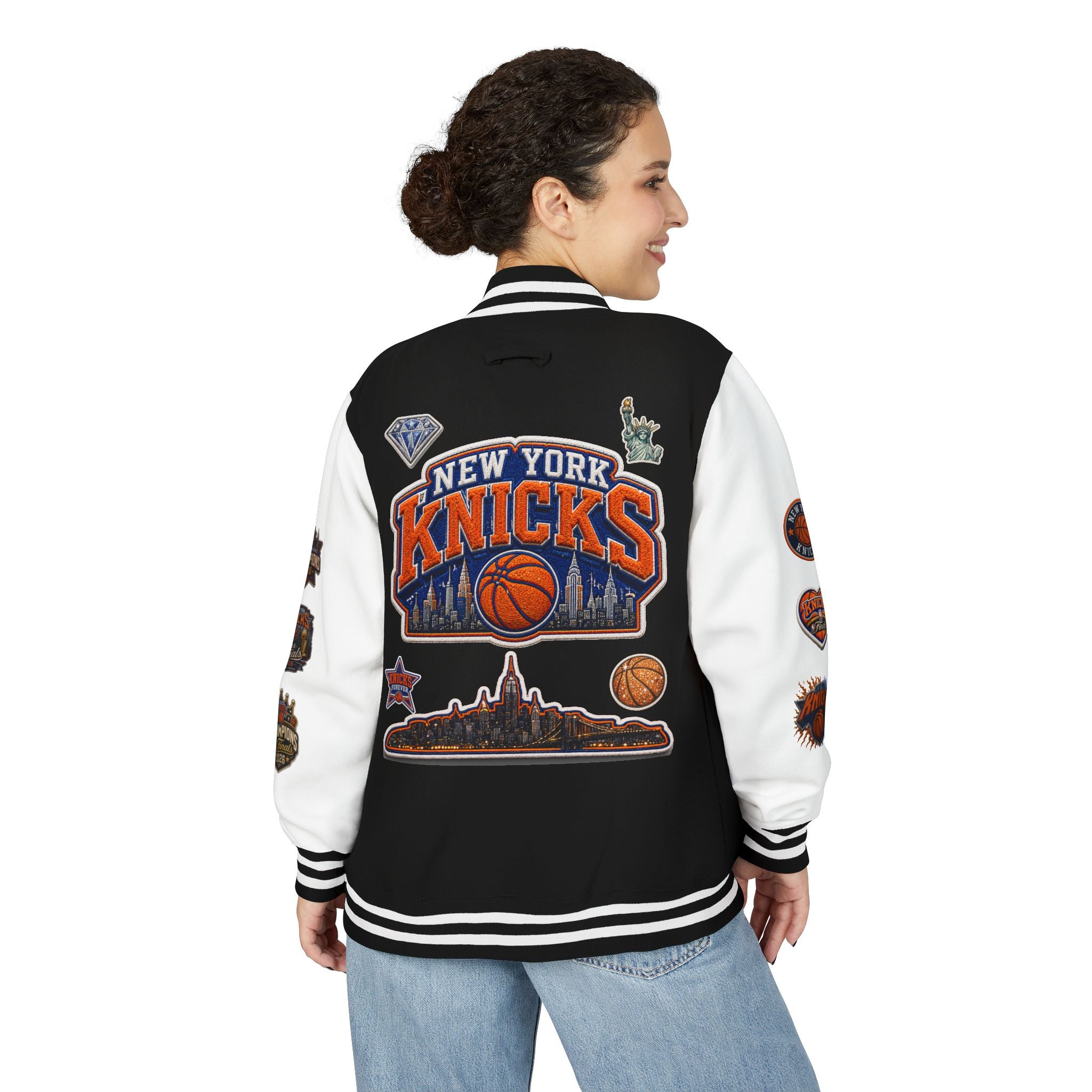 Knicks Patch Letterman Jacket — New York Basketball Varsity Jacket