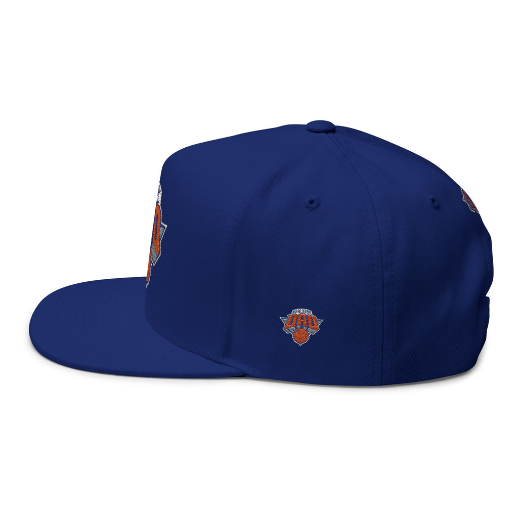 New York Dad Basketball Flat Bill Cap — Embroidered Sports Dad Hat