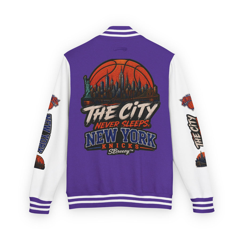 Letterman Jacket — 'The City Never Sleeps' New York Knicks Varsity Jacket